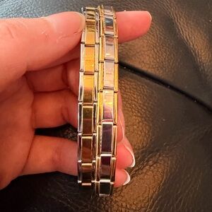 Gold Tone Stainless Steel Italian Charm Bracelet – 18 link and 2 styles